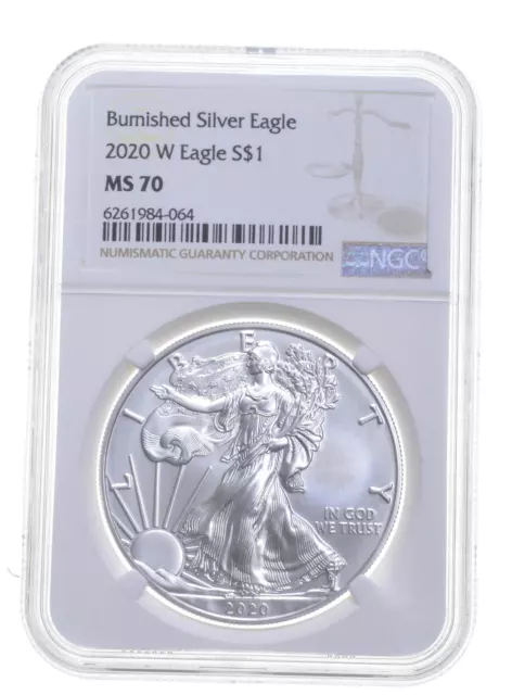 Ms70 2020 W Burnished Silver Eagle Ngc Classic Brown Label
