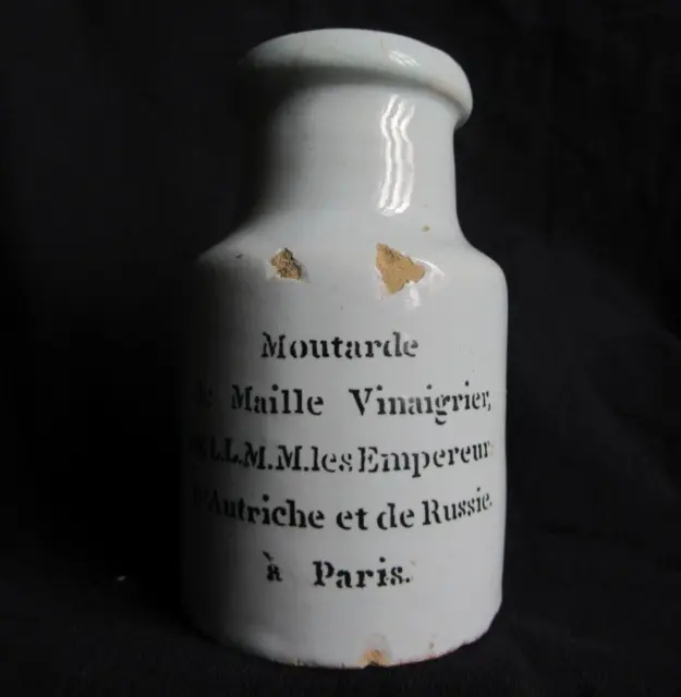 ANCIEN POT à MOUTARDE MAILLE PARIS MOUTARDIER 120 mm 19 e mustard