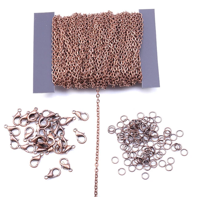 5M 2mm Chains Lobster Clasp DIY Bracelet Necklace Jewelry Making Materials -wf