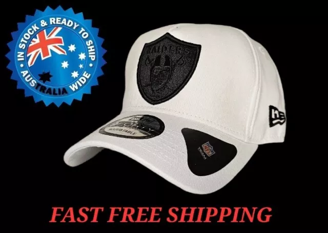 Oakland Las Vegas Raiders Nfl New Era 9Forty White & Black Snapback Cap Hat Lany