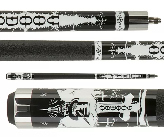 Voodoo VOD35 Cemetery Overlay Design Billiards Pool Cue Stick 18 - 21 oz