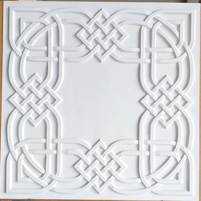 Ceiling tiles Faux tin white matt decor  basso-relievo saloon wall panel PL61