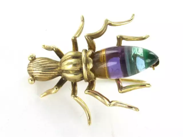 14K   Yellow Gold Pin Brooch Vintage Bug Wing By Robert Wander Winc 013095108
