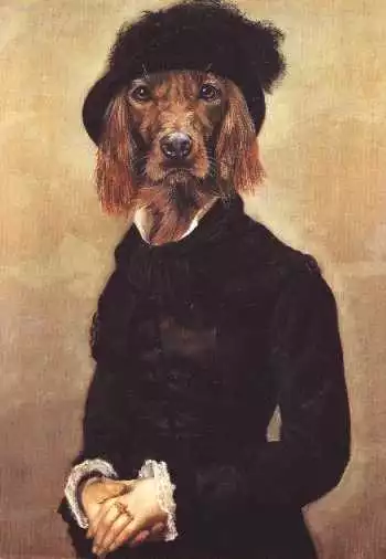 Irish Setter "Girl" - CUSTOM MATTED - Vintage Dog Art Print - Poncelet