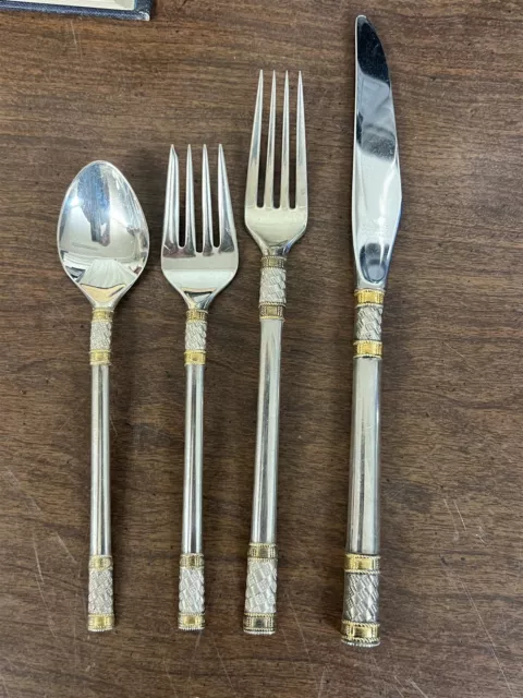 Golden aegean weave best sale sterling silver flatware