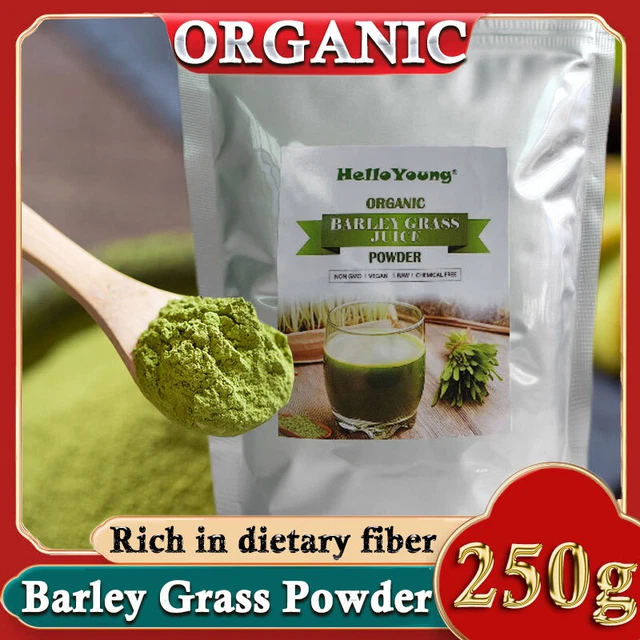 250g de poudre d'herbe d'orge biologique sans gluten et sans OGM riche en fibres