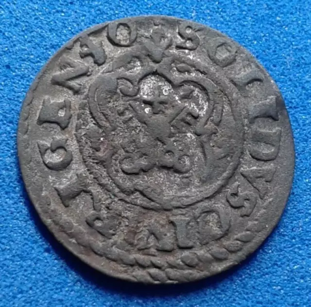 1 Solidus - Christina  1640 Swedish Livonia. Billon Coin.