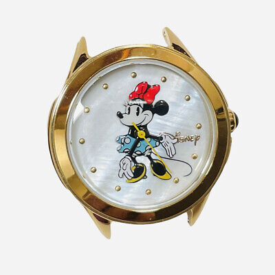 Disney Minnie Mouse Watch Accutime Mother Of Pearl 5 Leather Watch Bands Works