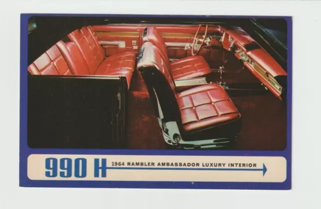 1964 Rambler Ambassador Advertising Postcard~Luxury Interior