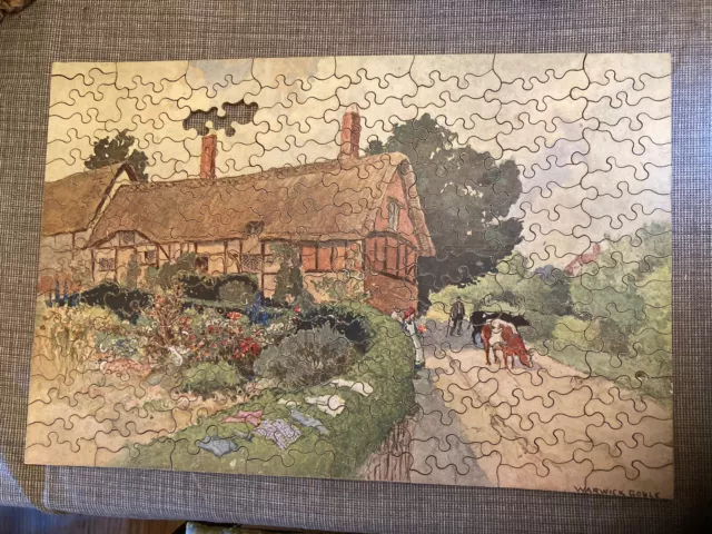 Vintage GWR Chad Valley 150 Piece Wooden Jigsaw Puzzle Anne Hathaways Cottage