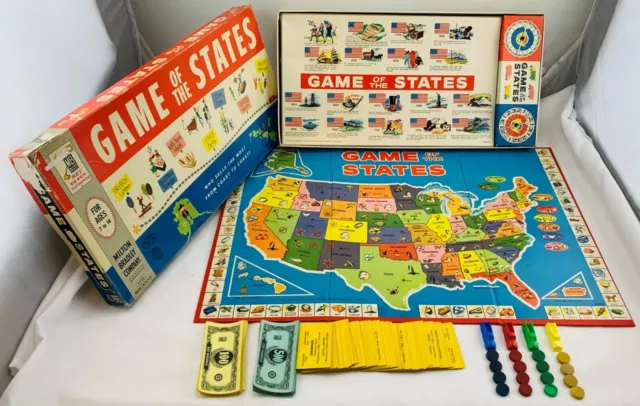 1960 Game of the States Board Game by Milton Bradley Complete in Very Good Cond