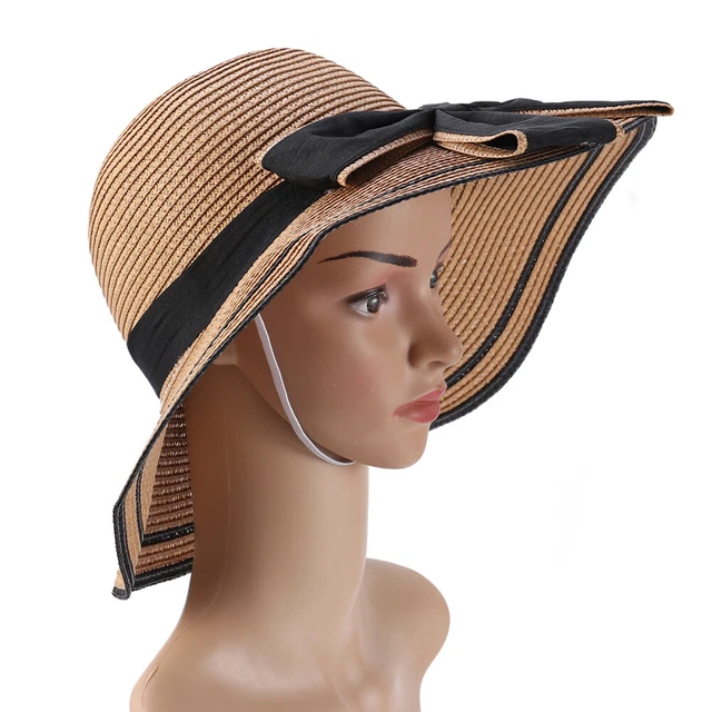 Cappello da pescatore signorina da donna cappello di paglia morbido cappelli di secchio spento