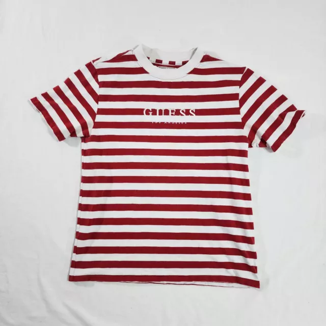 GUESS ORIGINALS CLASSIC Red Striped T-Shirt Crewneck Mens Size Small ...