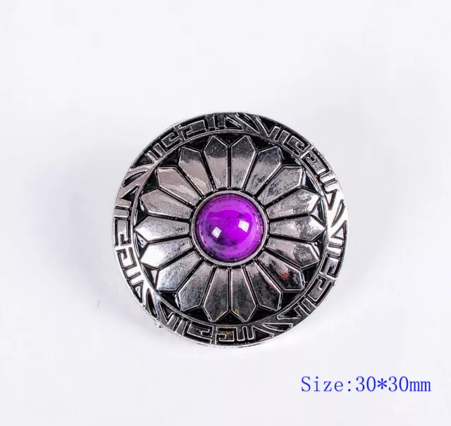 10X 30Mm Sun Flower Purple Turquoise Sliver Screw Back Equestrian Decor Conchos