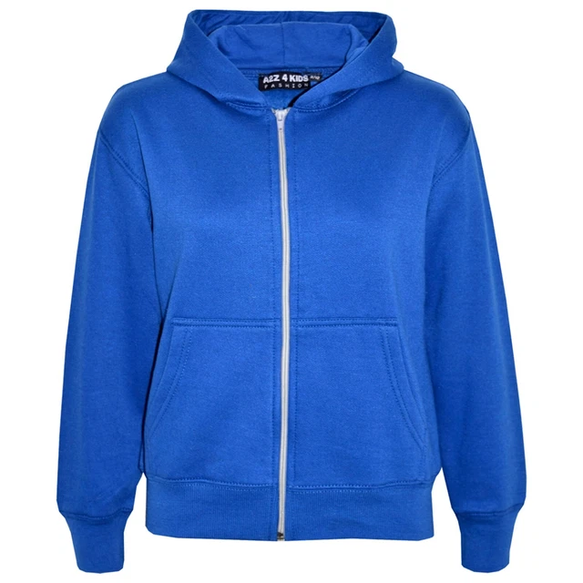 Bambini Ragazzi Unisex Semplice Pile Blu Reale Felpa Zip Stile Zip 2-13 Anni
