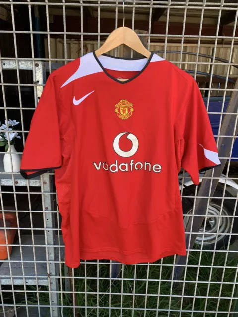 Manchester United 05-06 Home Short Sleeve Jersey / Nike, Large