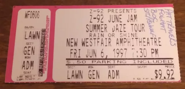 Summer Daze Tour Concert Ticket Stub - Jun 6, 1997 - Omaha, Ne