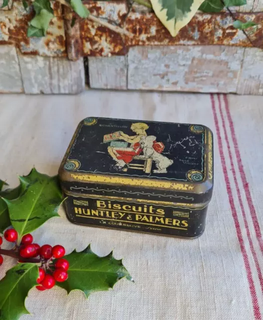 Ancienne Petite Boite En Tole Publicitaire Biscuits Huntley Et Palmers