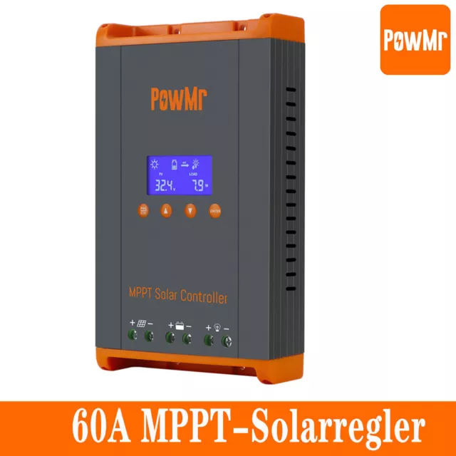 PowMr 60A Regolatore di carica solare controller MPPT 12V 24 V 36 V 48 V MAX PV160 V parallelo