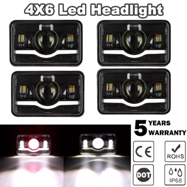 4x6" Inch LED Headlights For FJ80 FZJ80 HZJ80 Toyota Landcruiser 62 80 Series