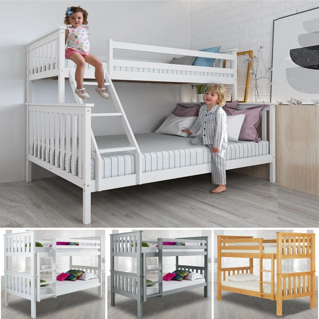 TRIPLE BUNK BEDS 3ft Single Bed Frame Wooden Double Bunk Bed For Kids