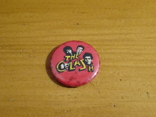 Rare Vintage 1" 25mm The Clash Punk Rock Music Band Badge