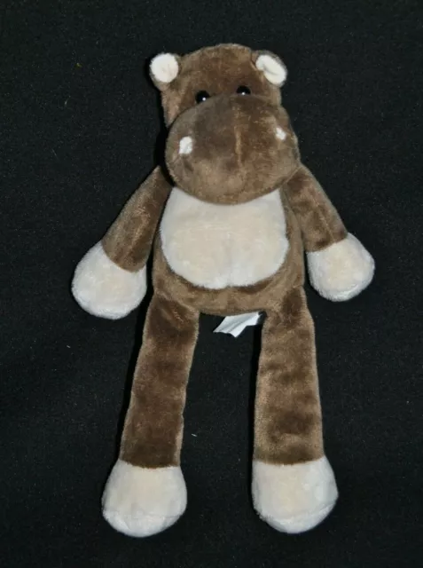 Peluche Doudou Hippopotame  NICOTOY TOTAL Brun Marron Beige  25 Cm Etat NEUF