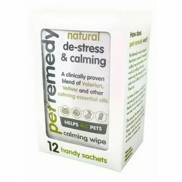 Pet Remedy Dog Cat Anxiety & De-Stress Calming Wipes Fireworks Travelling Vets