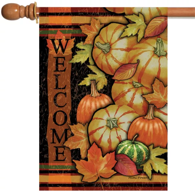 Toland Tumbled Gourds 28x40 Fall Autumn Welcome Harvest Pumpkin House Flag