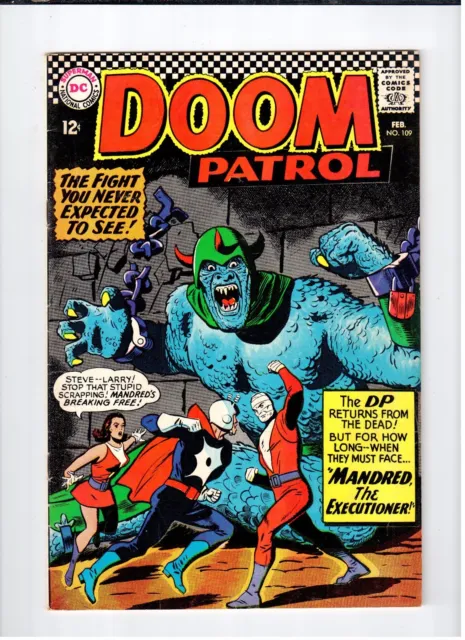 DC Comics THE DOOM PATROL #109 Feb 1967 vintage comic VG/FN condition
