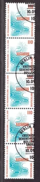 422  Bund BRD, 2009 R, 5er-Streifen, Erstausgabe, ZN 210. unten, ungeknickt