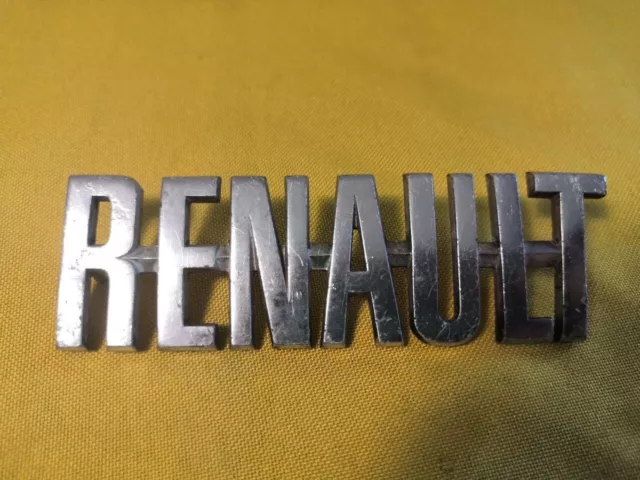 Vintage Renault   Logo Emblem Metal Original  3.5” X 1.2” F1-32