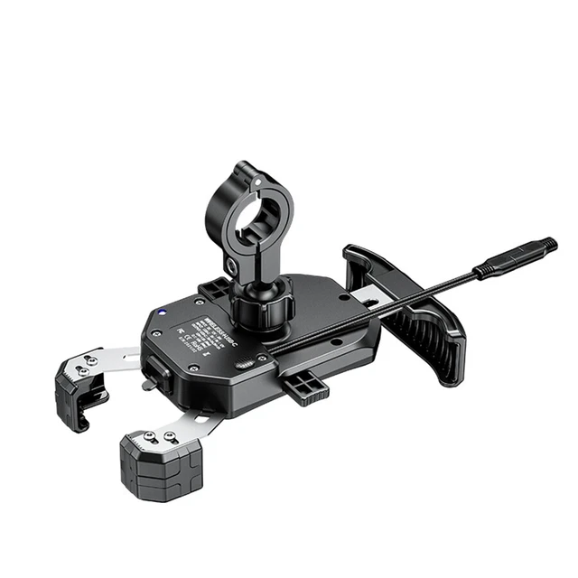 Motorcycle Handlebar Mount Wireless Charger Cellphone Holder QC3.0 USB Charging