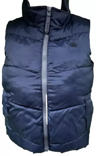 Next Boys Aged 6 Years Navy Full Zip Padded High Collar Pockets Bodywarmer Gilet