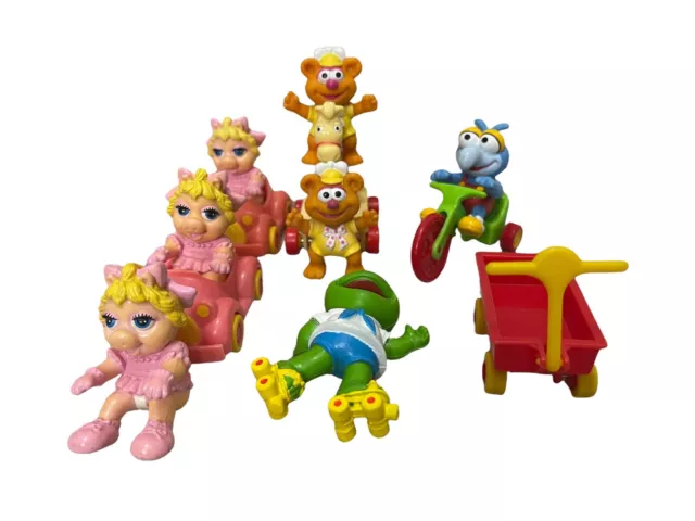 Vtg McDonalds Muppet Babies Miss Piggy Fozzie Bear Kermit Gonzo Toys Set 7