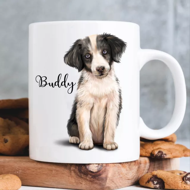 Keramiktasse bedruckt Hund Australian Shepherd mit Wunschnamen Kaffeetasse