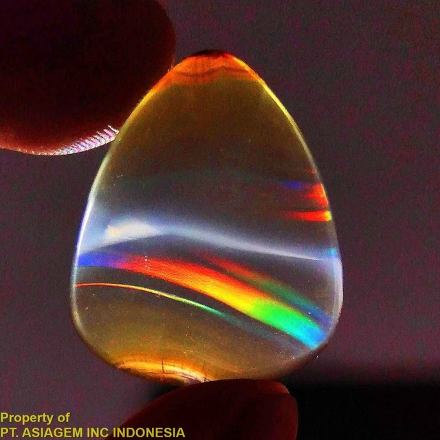17ct 'A' Grade Rainbow IRIS AGATE ~Multi-Color Fire~ 1-of-a-kind ~100% Natural
