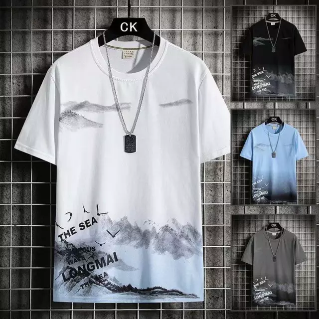 Camiseta De Manga Corta Para Hombre Camisa Con Estampado 3D Hip-Hop Casual Moda