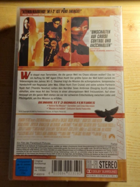 VHS TOM CRUISE = Ethan Hunt MI2 Mission Impossible Teil 2 Action 118 ...