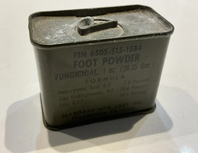 ORIGINAL VIETNAM WAR Era U.S. Army Foot Powder 1oz Tin Military By ...