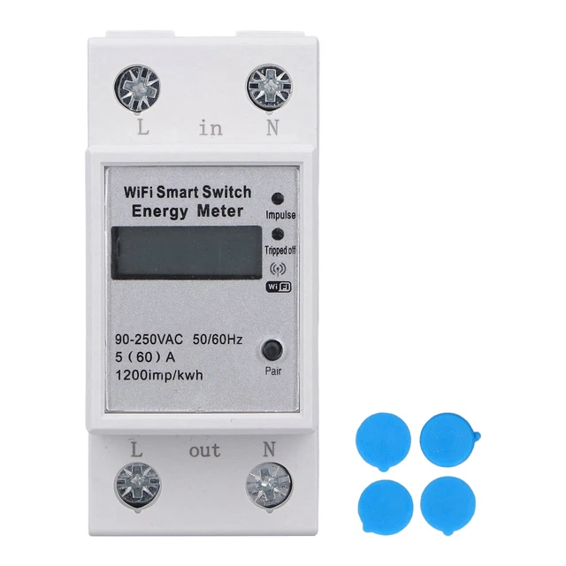 WIFI Smart Energy Meter LCD Display For 1 Phase 2P Din Rail ZMAI‑90 AC90V‑250V