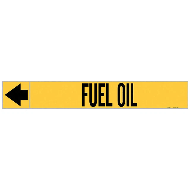 BRADY 20431 Pipe Marker,Fuel Oil,1 in H,8 in W