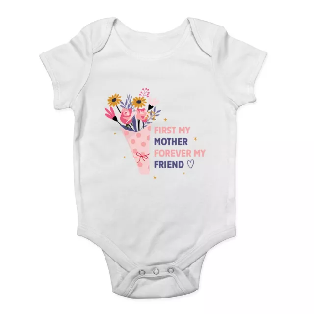 Mother's Day Baby Grow Vest First my Mother Forever my Friend Bodysuit Boys Girl