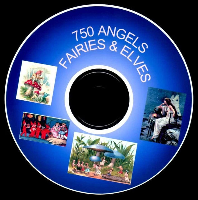 750 imágenes vintage de ángeles, hadas y elfos imágenes CD de fantasía fabricación artesanal de tarjetas