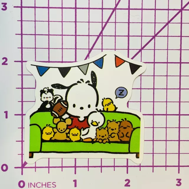 Pochacco - Watching Football - Sticker Vinyl Decal Sanrio Free Ship &Track