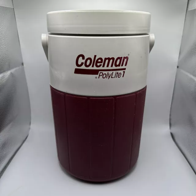 Coleman PolyLite 1 (5596)  1-Gallon Water Jug Cooler Burgundy Red Vintage