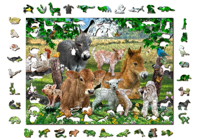 600 Piece Wooden Jigsaw Puzzles Farm Kindergarten - Farming Animal Jigsaw Puzzle