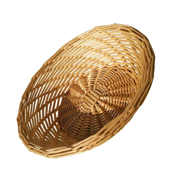 Panier Tressé En Plastique Style Rotin - Corbeille à Fruits Ou à Pain - Dimensions 30x22x17.5 Cm - Design Naturel - 12