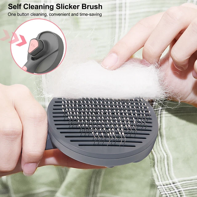 Pet Hair Remover Dog Cat Comb Grooming Massage Deshedding Self Cleaning Brush 4