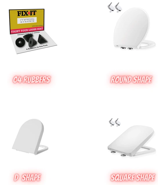 LUXURY WHITE HEAVY Duty Soft Close Toilet Seat With Top Fixing Hinges